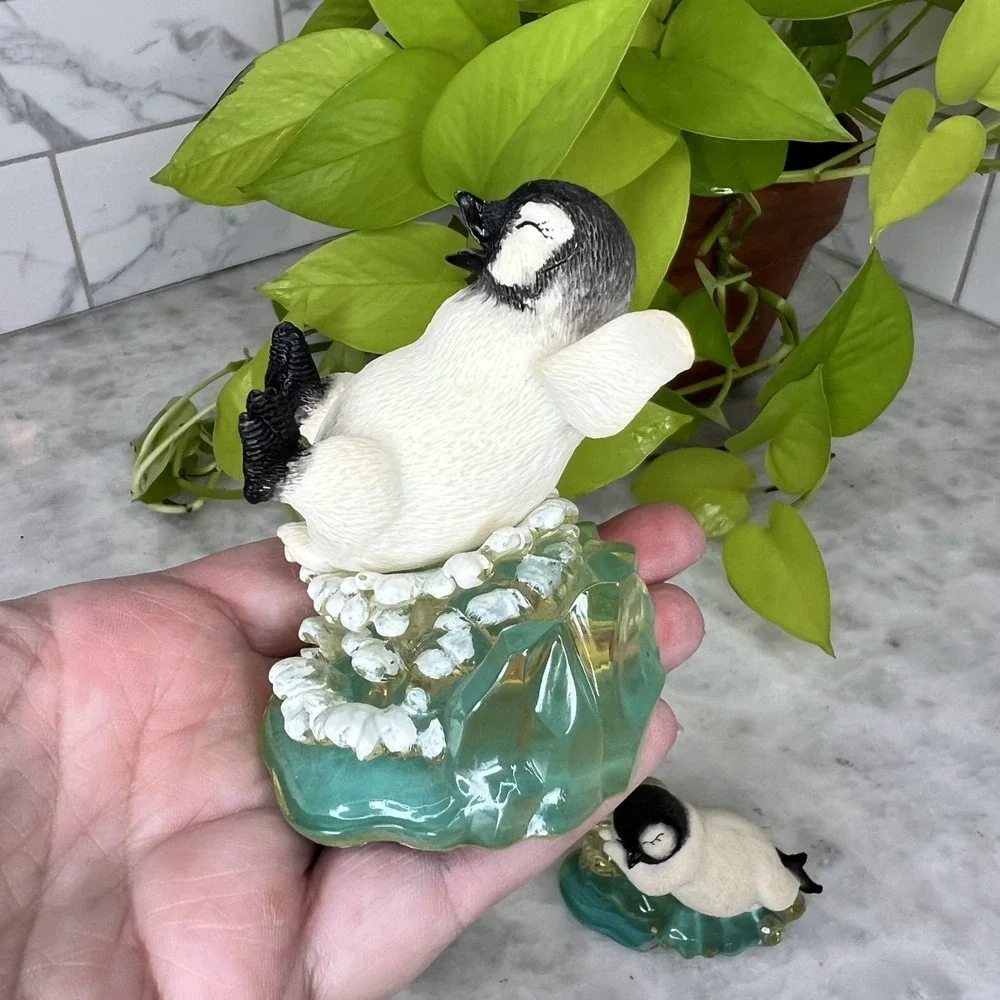 Hamilton Collection Polar Playmates Penguin Figurines Set Of 3 1998 Vintage